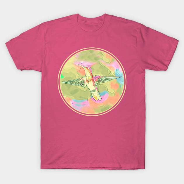 Hummingbird Psychedelic T-Shirt by letnothingstopyou